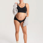 Women's Ribbed V Neck Nursing Bralette Black