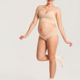 Women's Ribbed V Neck Nursing Bralette Beige