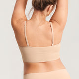 Women's Ribbed V Neck Nursing Bralette Beige