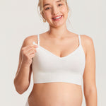 Women's Ribbed V Neck Nursing Bralette Iceland White