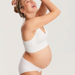 Women's Ribbed V Neck Nursing Bralette Iceland White