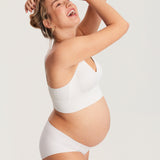 Women's Ribbed V Neck Nursing Bralette Iceland White