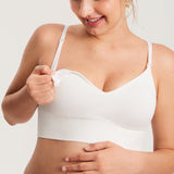 Women's Ribbed V Neck Nursing Bralette Iceland White