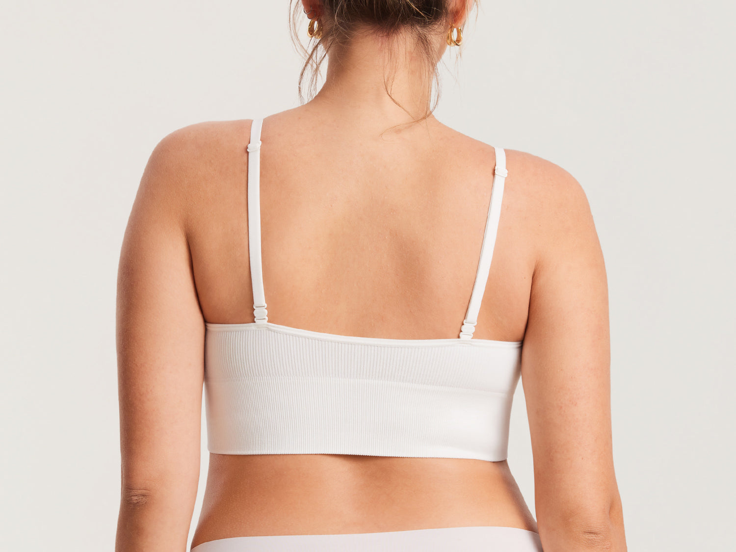 Women's Ribbed V Neck Nursing Bralette Iceland White