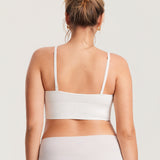 Women's Ribbed V Neck Nursing Bralette Iceland White