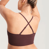 Women's Ribbed V Neck Nursing Bralette Hazelnut