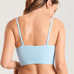 Women's Ribbed V Neck Nursing Bralette Light Glacier