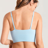 Women's Ribbed V Neck Nursing Bralette Light Glacier