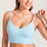 Women's Ribbed V Neck Nursing Bralette Light Glacier