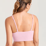 Women's Ribbed V Neck Nursing Bralette Sweet Pink