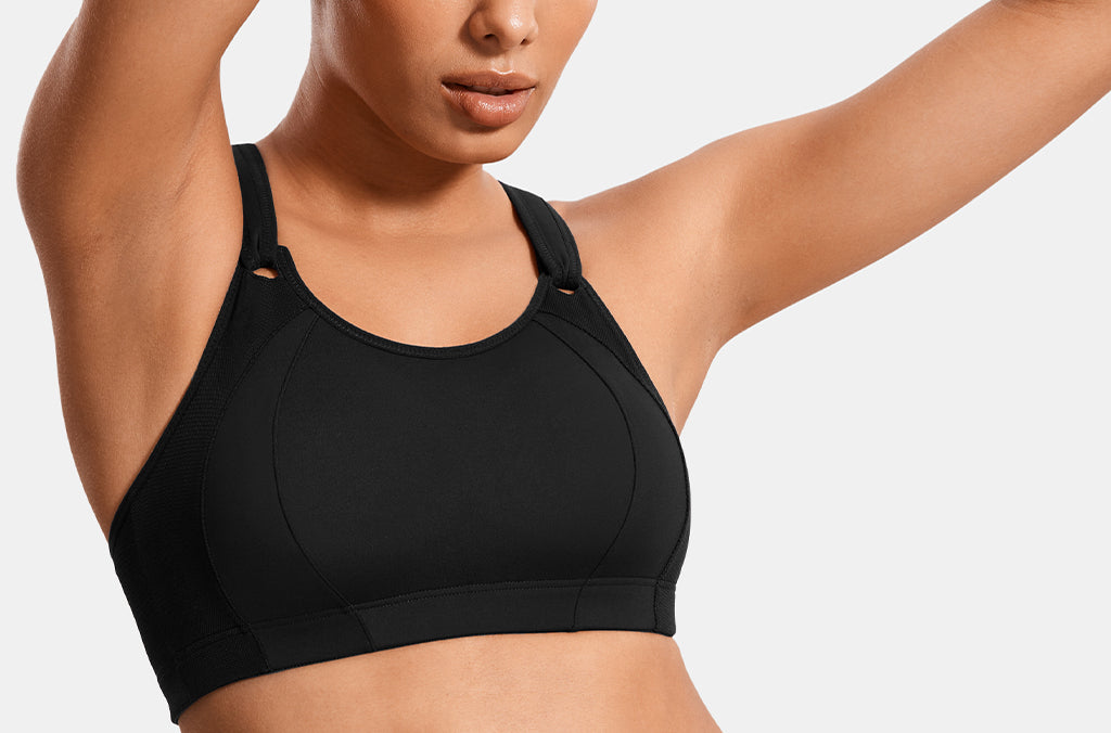Women's Racerback Front Adjustable Sports Bra Black