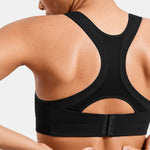 Women's Racerback Front Adjustable Sports Bra Black