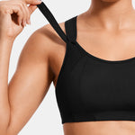 Women's Racerback Front Adjustable Sports Bra Black