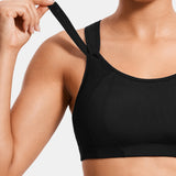 Women's Racerback Front Adjustable Sports Bra Black