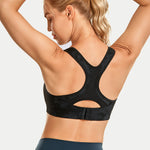 Women's Racerback Front Adjustable Sports Bra Tie Dye Smoke Ink