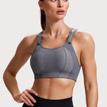 Women's Racerback Front Adjustable Sports Bra Grey