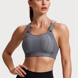 Women's Racerback Front Adjustable Sports Bra Grey