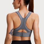 Women's Racerback Front Adjustable Sports Bra Grey