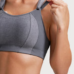 Women's Racerback Front Adjustable Sports Bra Grey