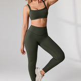 Women's Hugcurve No Front Seam Leggings 25" Aspen Olive