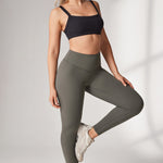 Women's Hugcurve No Front Seam Leggings 25" Smoked Green