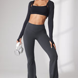 Women's Hugcurve No Front Seam Flare Leggings 31'' Twilight Blue