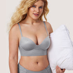 Women's T-shirt Push Up Bra Cream Coffee