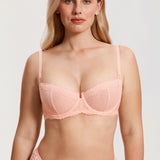 Women's Sexy Mesh Lace Balconette Bra Peachy Keen