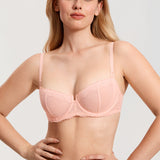 Women's Sexy Mesh Lace Balconette Bra Peachy Keen