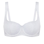 Women's Floral Lightly Lined Balconette Bra White