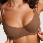 Women's Underwire Balconette Bra Sandalwood Brown-2
