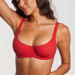 Women's Underwire Balconette Bra Lipstick Red