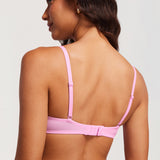 Women's Lacy Mesh Balconette Bra Barbie Powder