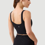 CRZ YOGA Women's Yoga Low support Butterluxe Longline Bra U-back Black