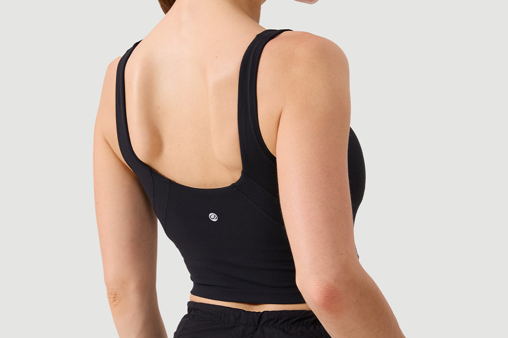 CRZ YOGA Women's Yoga Low support Butterluxe Longline Bra U-back Black