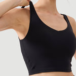 CRZ YOGA Women's Yoga Low support Butterluxe Longline Bra U-back Black