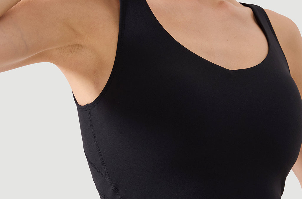 CRZ YOGA Women's Yoga Low support Butterluxe Longline Bra U-back Black