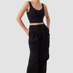 CRZ YOGA Women's Yoga Low support Butterluxe Longline Bra U-back Black