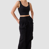 CRZ YOGA Women's Yoga Low support Butterluxe Longline Bra U-back Black