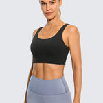 CRZ YOGA Women's U Back Sports Bra Black