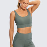CRZ YOGA Women's U Back Sports Bra Grey Sage
