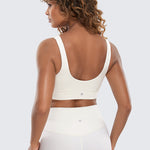 CRZ YOGA Women's U Back Sports Bra White Apricot