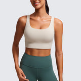 CRZ YOGA Women's U Back Sports Bra Mojave Tan