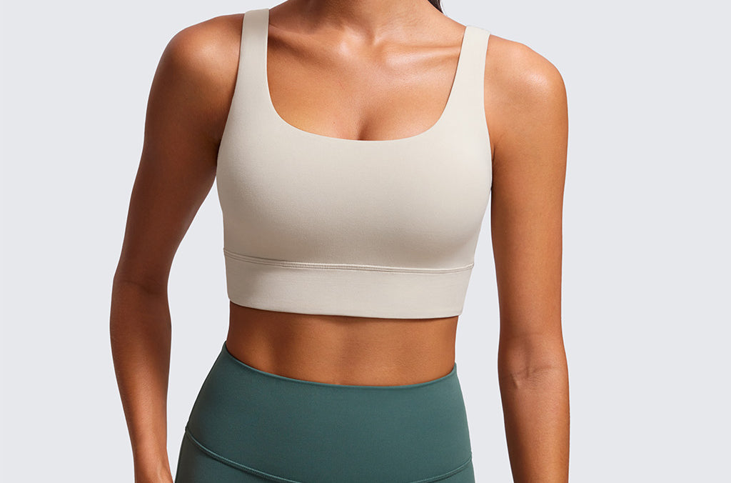 CRZ YOGA Women's U Back Sports Bra Mojave Tan