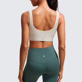 CRZ YOGA Women's U Back Sports Bra Mojave Tan