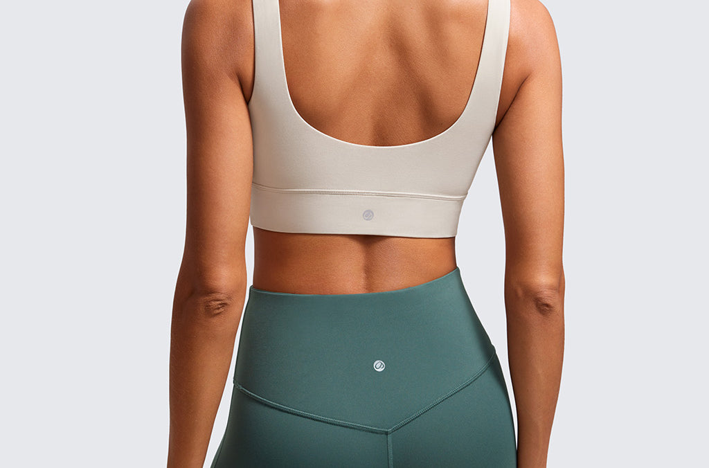 CRZ YOGA Women's U Back Sports Bra Mojave Tan