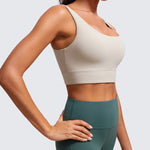 CRZ YOGA Women's U Back Sports Bra Mojave Tan