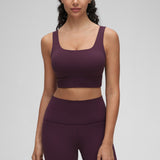 CRZ YOGA Women's U Back Sports Bra Deep Purple