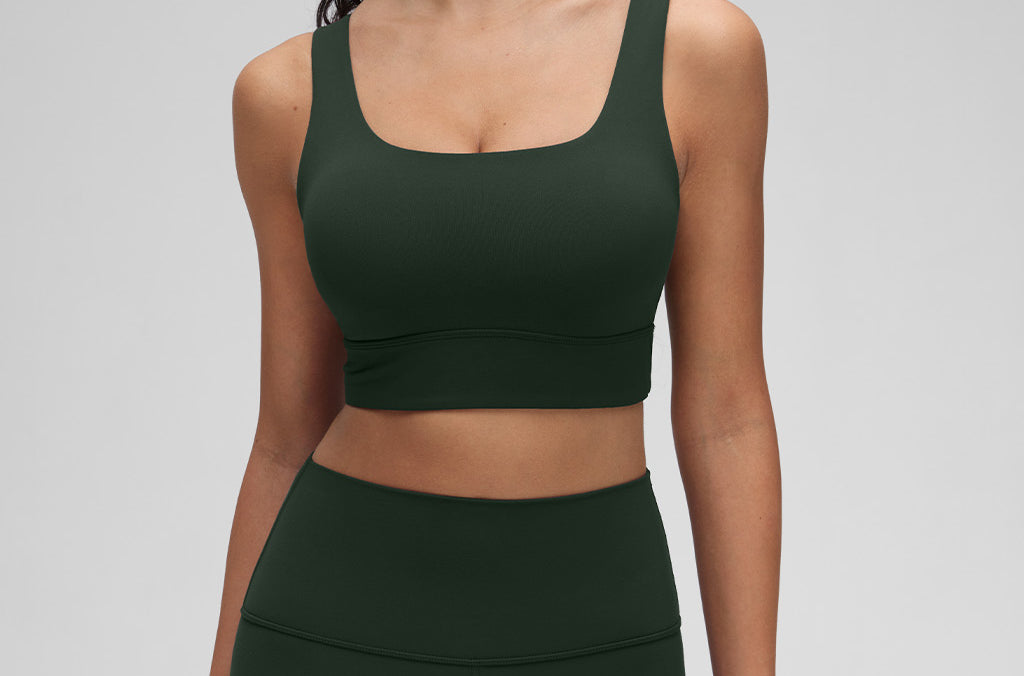 CRZ YOGA Women's U Back Sports Bra Legend Green