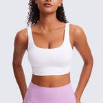 CRZ YOGA Women's U Back Sports Bra White